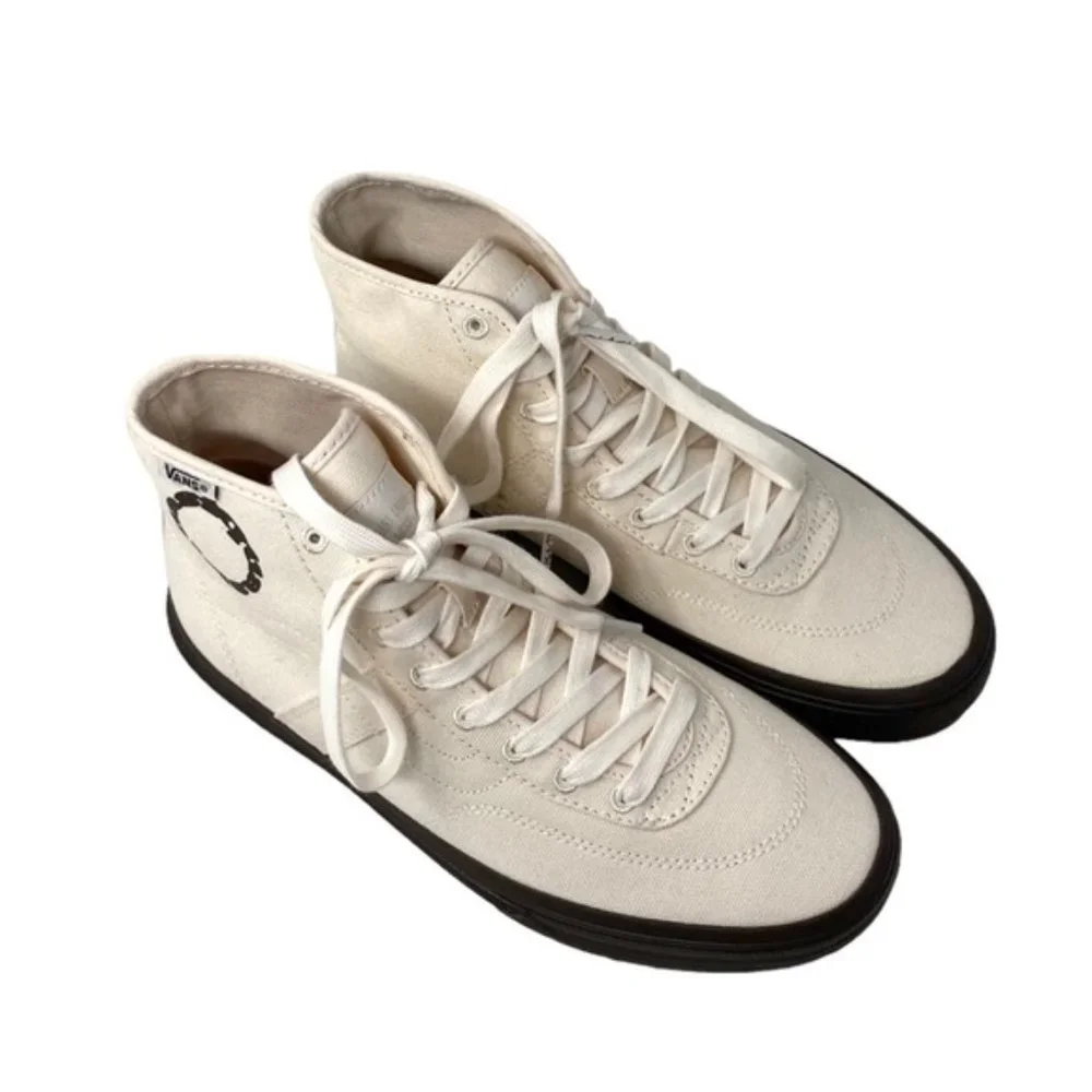 VANS x Quasi Crockett High Decon Shoe Canvas Beige Casual Men's Size VN0007QVTBD - Picture 3 of 9
